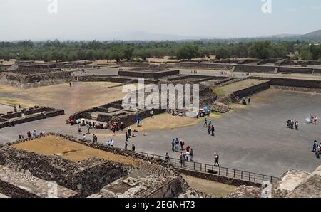 MEXIQUE, TEOTIHUACAN - 29 AVRIL 2017 - vue sur l'avenue des morts Banque D'Images