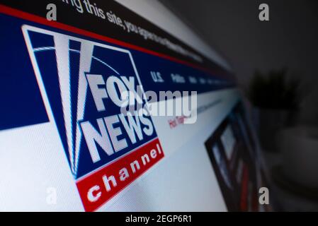 Gros plan du logo Fox News sur son site Web Banque D'Images