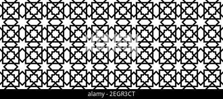 Motif géométrique sans couture islamique pour la décoration carte de vœux ou intérieur basé sur une rosette traditionnelle à dix plis. Illustration vectorielle. Illustration de Vecteur