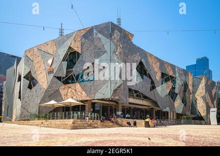 Anure1, 2019: Centre australien de l'image en mouvement situé à Federation Square à Melbourne, Victoria, Australie. C'est un mu national australien Banque D'Images