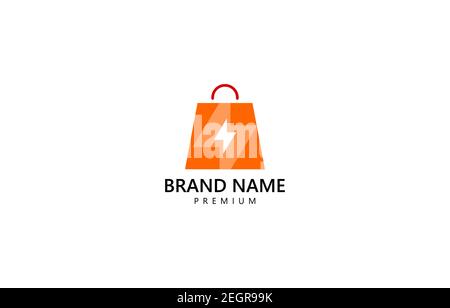 Modèle vectoriel de logo Flash Online Shop adapté à la boutique en ligne identité de marque du commerce électronique Illustration de Vecteur
