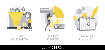 Illustrations vectorielles abstraites de la stratégie de vente. Illustration de Vecteur