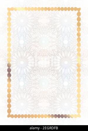 Certificat de luxe gagnant, modèle de conception vertikale, diplôme vierge avec guilloches et texte dans les tons blancs Illustration de Vecteur