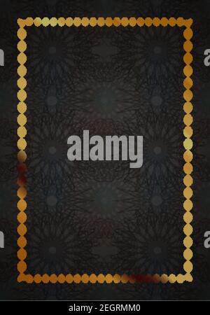 Certificat de luxe gagnant, modèle de conception vertikale, diplôme vierge avec guilloches et texte dans les tons noir et or Illustration de Vecteur