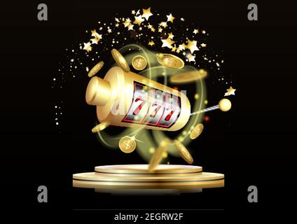 Grands gagner machines à sous 777 bannière casino. Illustration vectorielle Illustration de Vecteur