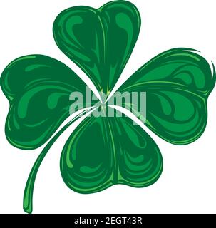 Illustration vectorielle de la feuille de trèfle de Saint Patrick vert Illustration de Vecteur