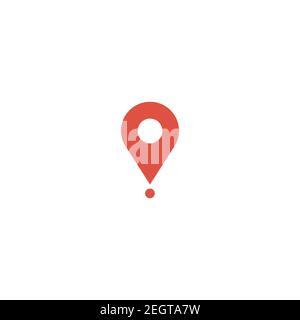 Carte, style plat, icône d'emplacement rouge, conception, symbole de pointeur, illustration vectorielle. Illustration de Vecteur