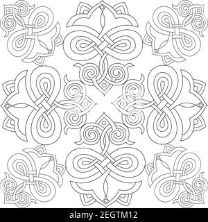 Décoration baroque vintage damassé vectoriel. Motif rétro de style ancien acanthus. Illustration de Vecteur