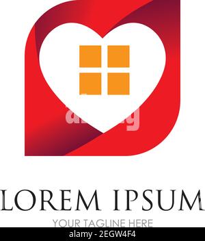 Logo de soins à domicile conception symbole d'icône vecteur logo de soins à la maison modèle, logo de maison médicale Illustration de Vecteur