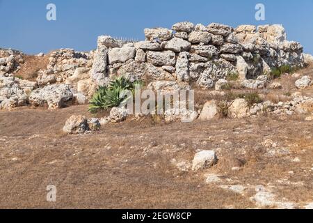 Ggantija complexe de temples mégalithiques du Néolithique sur l'île méditerranéenne de Gozo. Malte Banque D'Images