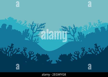 corals et algaes silhouettes nature scène vector illustration design Illustration de Vecteur