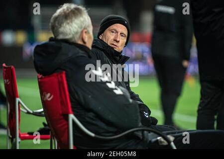 Silkeborg, Danemark. 18 février 2021. Directeur des sports Niki Zimling de Kolding SI vu pendant le match NordicBet Liga entre Silkeborg IF et Kolding IF au parc JYSK à Silkeborg. (Crédit photo : Gonzales photo/Alamy Live News Banque D'Images