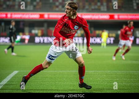 Silkeborg, Danemark. 18 février 2021. Frederik Carstensen (42) de Silkeborg S'il est vu pendant le match de NordicBet Liga entre Silkeborg IF et Kolding SI au parc JYSK à Silkeborg. (Crédit photo : Gonzales photo/Alamy Live News Banque D'Images