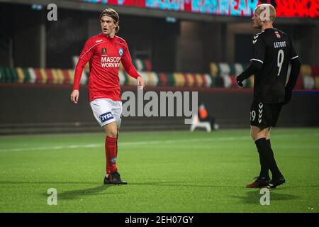 Silkeborg, Danemark. 18 février 2021. Frederik Carstensen (42) de Silkeborg S'il est vu pendant le match de NordicBet Liga entre Silkeborg IF et Kolding SI au parc JYSK à Silkeborg. (Crédit photo : Gonzales photo/Alamy Live News Banque D'Images