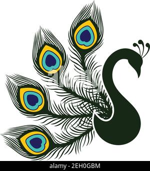 concept abstrait de luxe paon icon vector Illustration de Vecteur