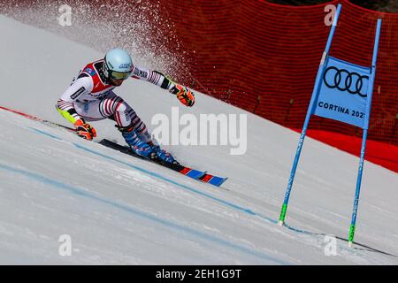 Cortina (BL, Italie. 19 février 2021. Cortina (BL), Italie, Labirinti, 19 février 2021, Thibaut FAVROT (FRA) pendant 2021 FIS Championnats du monde DE SKI alpin - Slalom géant - hommes - course de ski alpin crédit: Luca Tedeschi/LPS/ZUMA Wire/Alay Live News Banque D'Images