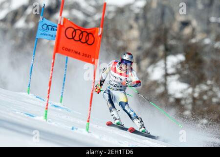 Labirinti, Cortina (BL), Italie. 19 février 2021. Henrik Kristoffersen (NOR) occupe une 15e position décevante après la première course lors des Championnats du monde DE SKI alpin 2021 de la FIS - Giant Slalom - hommes, course de ski alpin - photo Francesco Scaccianoce/LM crédit: LiveMedia/Alamy Live News Banque D'Images