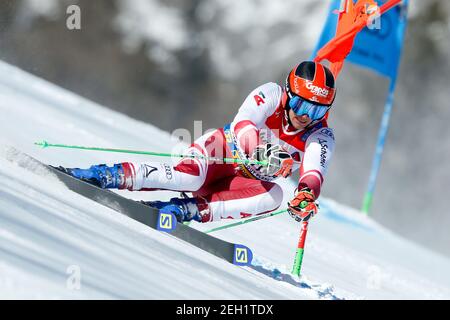 Labirinti, Cortina (BL), Italie. 19 février 2021. Roland Leitinger (AUT) occupe la 12e position après la première course lors des Championnats du monde DE SKI alpin 2021 de FIS - Giant Slalom - hommes, course de ski alpin - photo Francesco Scaccianoce/LM crédit: LiveMedia/Alay Live News Banque D'Images