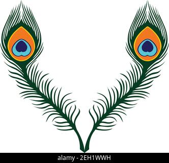 motif vectoriel d'icône de luxe abstrait peacock en plumes Illustration de Vecteur