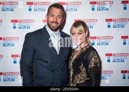 Chris Robshaw et Camila Kerslake sont en coulisses lors de la série de concerts annuels Teenage cancer Trust au Royal Albert Hall, à Londres. Date de la photo: Samedi 1er mars 2017. Le crédit photo devrait se lire: © DavidJensen Banque D'Images