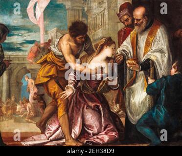 Paolo Veronese, le martyre et la dernière communion de Saint Lucy, peinture, 1585-1586 Banque D'Images