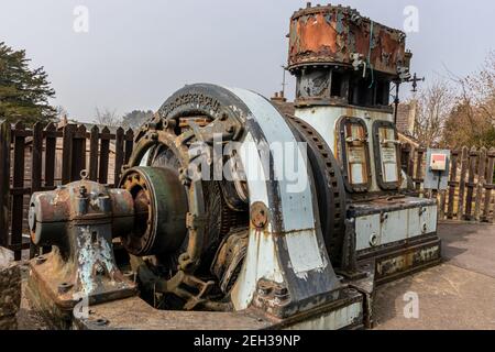 Bellis & Morcom Ltd moteur à vapeur autolubrifiant BREVETÉ N° 2315 avec générateur de tramway au musée de tramway de Crich, Matlock, Derbyshire.England Banque D'Images