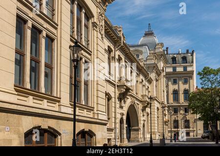 Façade arrière du Musée national d'histoire roumaine de Bucarest, Roumanie Banque D'Images