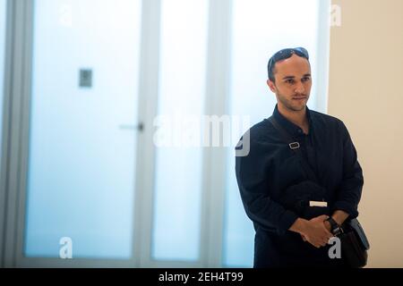 Michael Bunel / le Pictorium - procès de Farouk Ben Abbes - 04/07/2018 - France / Ile-de-France (région) / Paris - arrivée de Farouk Ben Abbes pour son procès. 4 juillet 2018. Paris. France. Banque D'Images