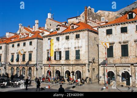 La vieille ville de Dubrovnik, de la rue Stradun. La Croatie Banque D'Images