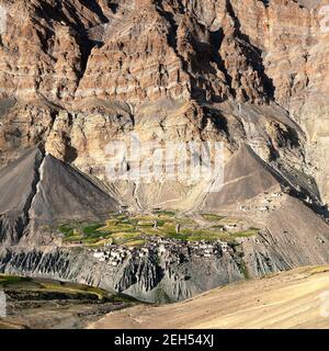 Village de Photoksar - randonnée Zanskar - Ladakh - Inde Banque D'Images