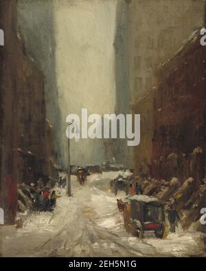 Neige à New York, 1902. Banque D'Images