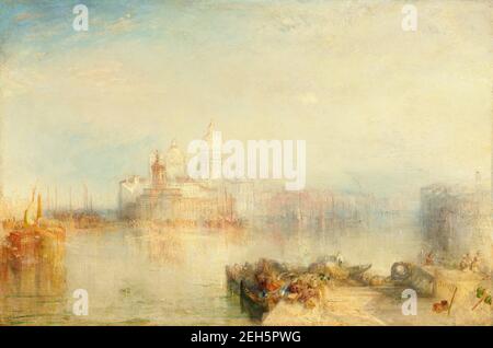 Les Dogana et Santa Maria della Salute, Venise, 1843. Banque D'Images