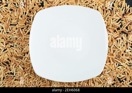 Arrière-plan de cercle blanc décoré avec des frontières design Banque D'Images