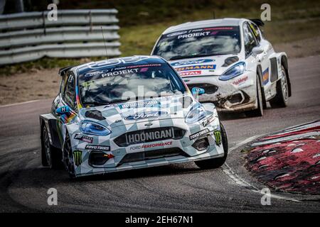 Projekt E, BLOC Ken (USA), Ford Fiesta, action pendant le Swecom World RX de Suède, 2ème tour du Championnat du monde de la FIA 2020, FIA WRX, le 23 août 2020 sur le Holjes Motorstadion, à Holjes, Suède - photo Paulo Maria / DPPI Banque D'Images