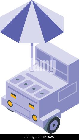 Icône chariot pour boissons. Isométrique du chariot pour boissons icône vectorielle pour la conception de sites Web isolée sur fond blanc Illustration de Vecteur
