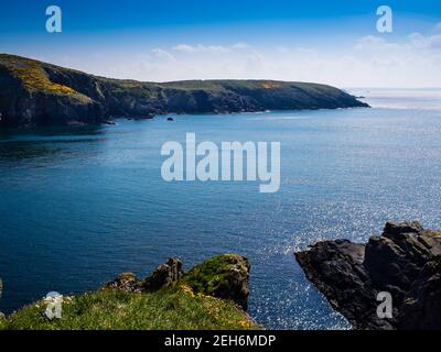 St non's Bay, dans le Pembrokeshire, est réputé pour être le lieu de naissance de St David, le patron du pays de Galles. Banque D'Images