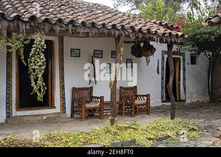 Auberge dans l'ancien bureau de télégraphe où l'ordre est venu pour exécuter Che Guevara a été détenu dans le village la Higuera, Santa Cruz, Bolivie Banque D'Images