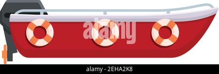 Icône du bateau de secours médical. Dessin animé de l'icône vecteur de bateau de sauvetage médical pour la conception de Web isolée sur fond blanc Illustration de Vecteur
