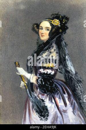 ADA LOVELACE (1815-1852) mathématicien et écrivain anglais comme comtesse de Lovelace peint vers 1840 par Alfred Chalon Banque D'Images