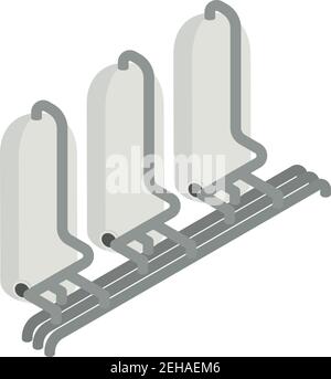 Icône des réservoirs de l'usine de raffinage de pétrole. Isométrique des réservoirs de l'usine de raffinage de pétrole icône vectorielle pour la conception de la bande isolée sur fond blanc Illustration de Vecteur