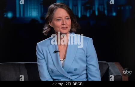 19 février 2021, Los Angeles, Californie, Etats-Unis - JODIE FOSTER discute de son nouveau film "le mauritanien" sur "Jimmy Kimmel Live.(Credit image: © ABC/Jimmy Kimmel Live/ZUMA Wire) Banque D'Images