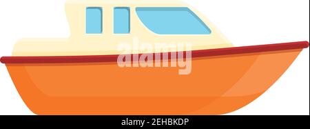 Icône du bateau de secours ambulancier. Dessin animé de l'icône de vecteur de bateau de sauvetage d'ambulance pour la conception de Web isolée sur fond blanc Illustration de Vecteur