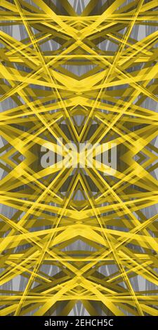 Illustration futuriste 3D d'un motif géométrique jaune et gris ultime, les couleurs Pantone 2021 de l'année, pour le backgrou abstrait Banque D'Images