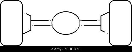 Icône de l'essieu arrière du véhicule Illustration de Vecteur