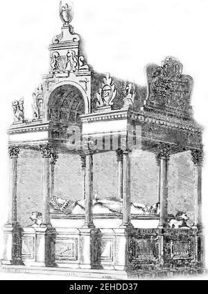 P570-tombe de la reine Elizabeth à l'abbaye de Westminster. Banque D'Images