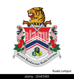 Armoiries de Kuala Lumpur est une région malaisienne. Emblème héraldique vectoriel Illustration de Vecteur