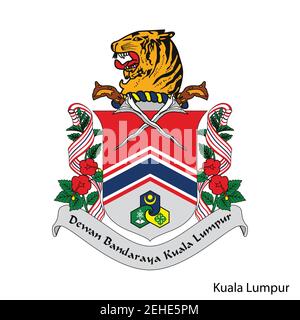 Armoiries de Kuala Lumpur est une région malaisienne. Emblème héraldique vectoriel Illustration de Vecteur