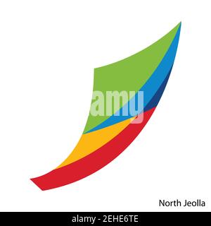 Armoiries de North Jeolla est une région de Corée du Sud. Emblème héraldique vectoriel Illustration de Vecteur