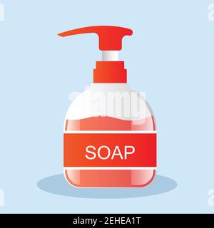 flacon de savon liquide avec distributeur pompe sans air. illustration vectorielle Illustration de Vecteur