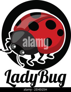 logo lady bug isolé sur une illustration vectorielle d'arrière-plan blanche Illustration de Vecteur